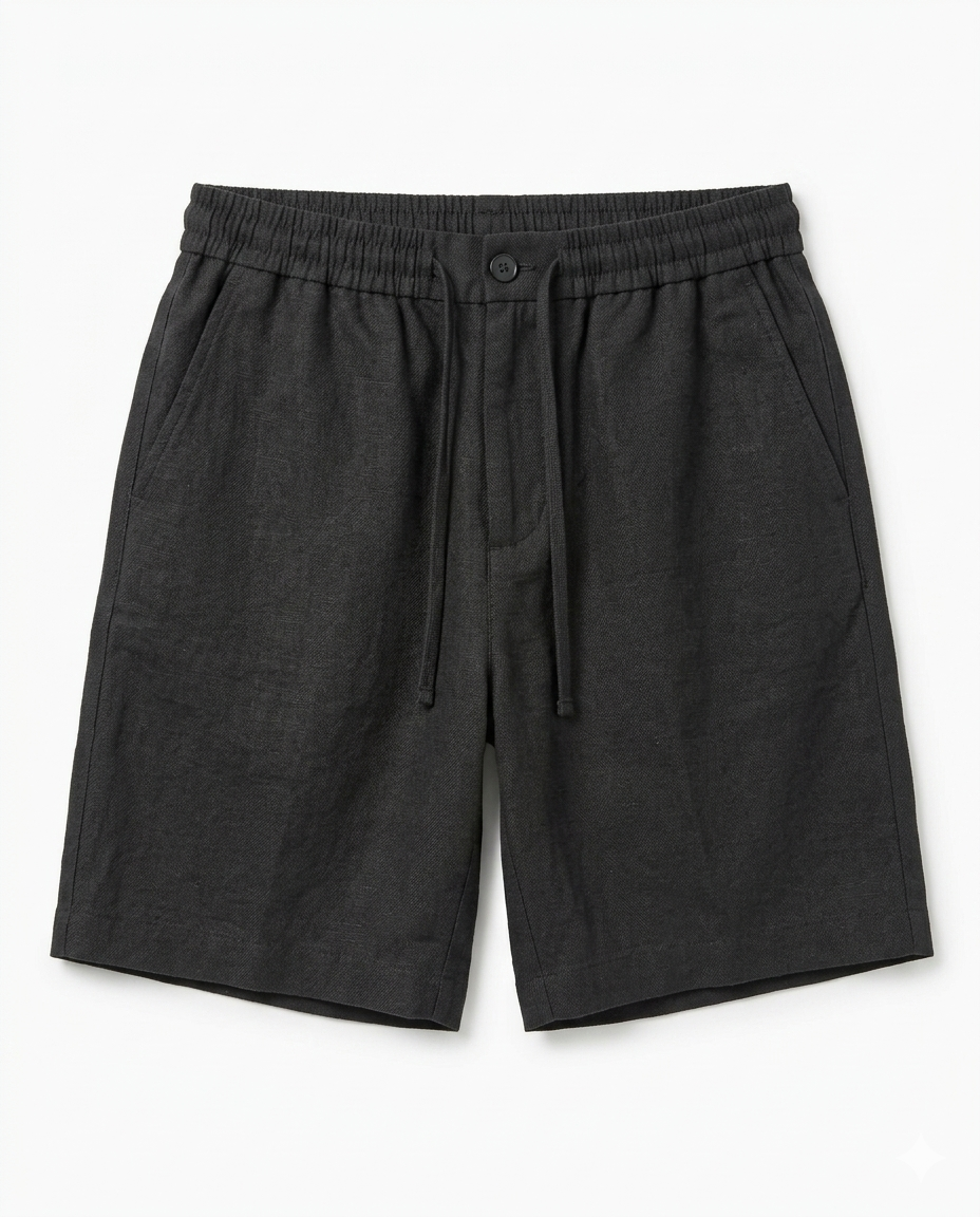 Premium Black Linen Shorts - Zegna