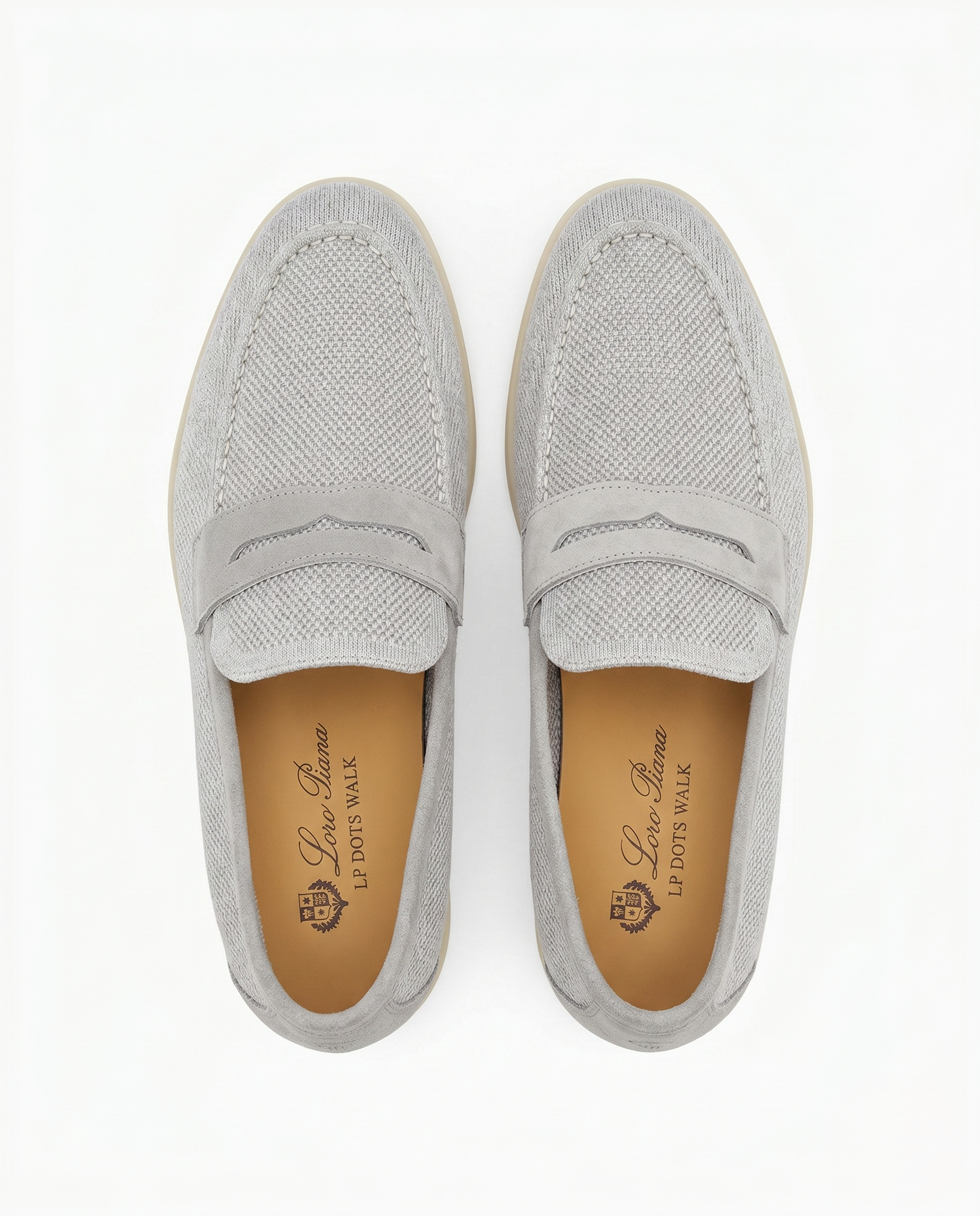 Loro Piana - Dots Walk Suede & Knit Loafers - Grey