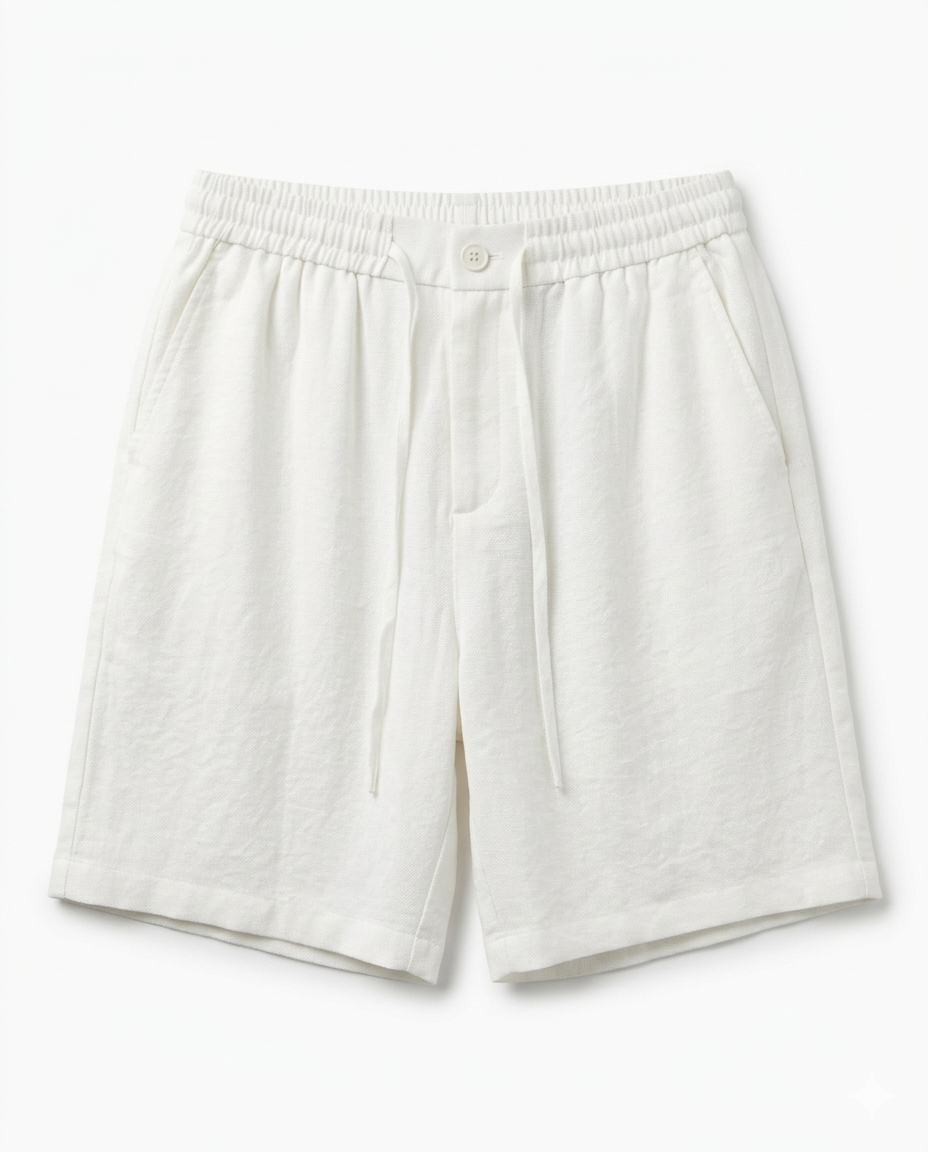 Premium White Linen Shorts -Zegna