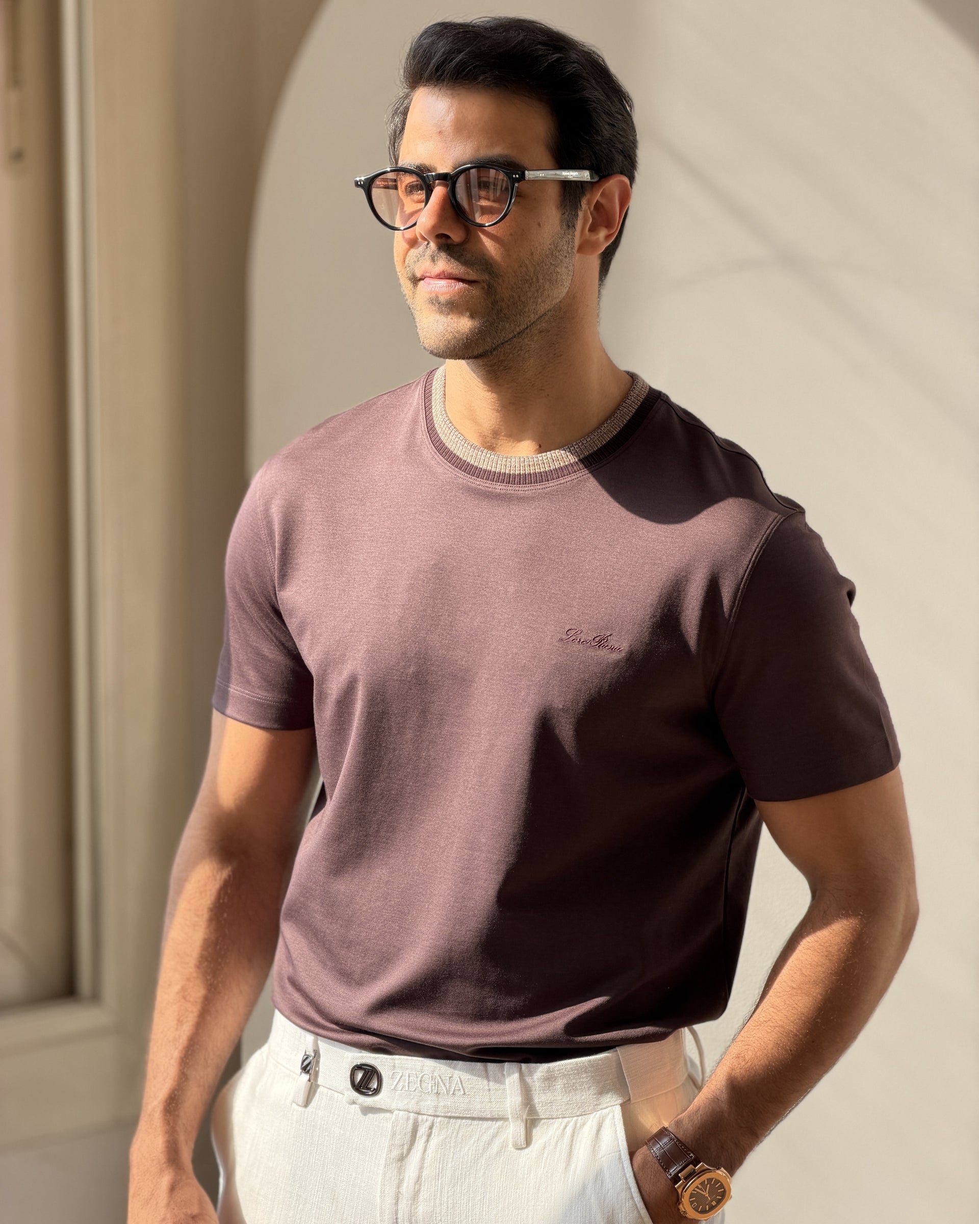 Loro Piana - Mauve Cotton T-Shirt