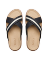 Bally - Black and White Stripe Criss-Cross Sandals