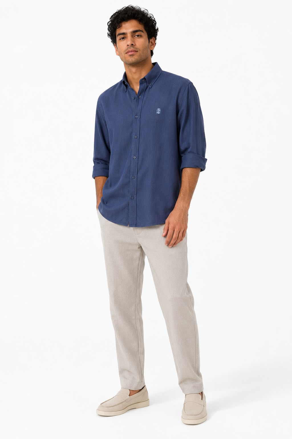 Brunello Cucinelli - Long-Sleeve Shirt - Dusty Blue