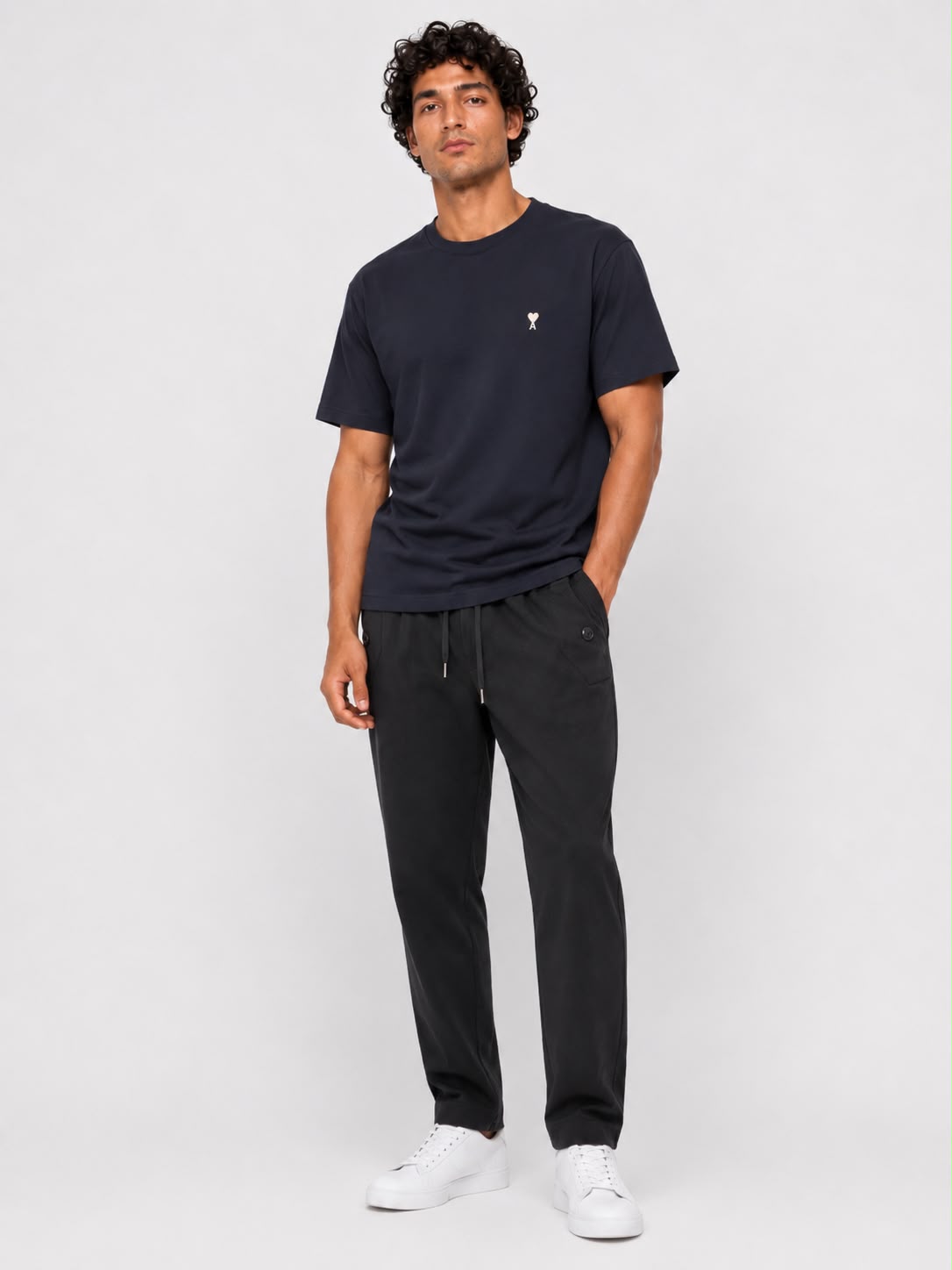 Ami - Cotton T-Shirt - Navy