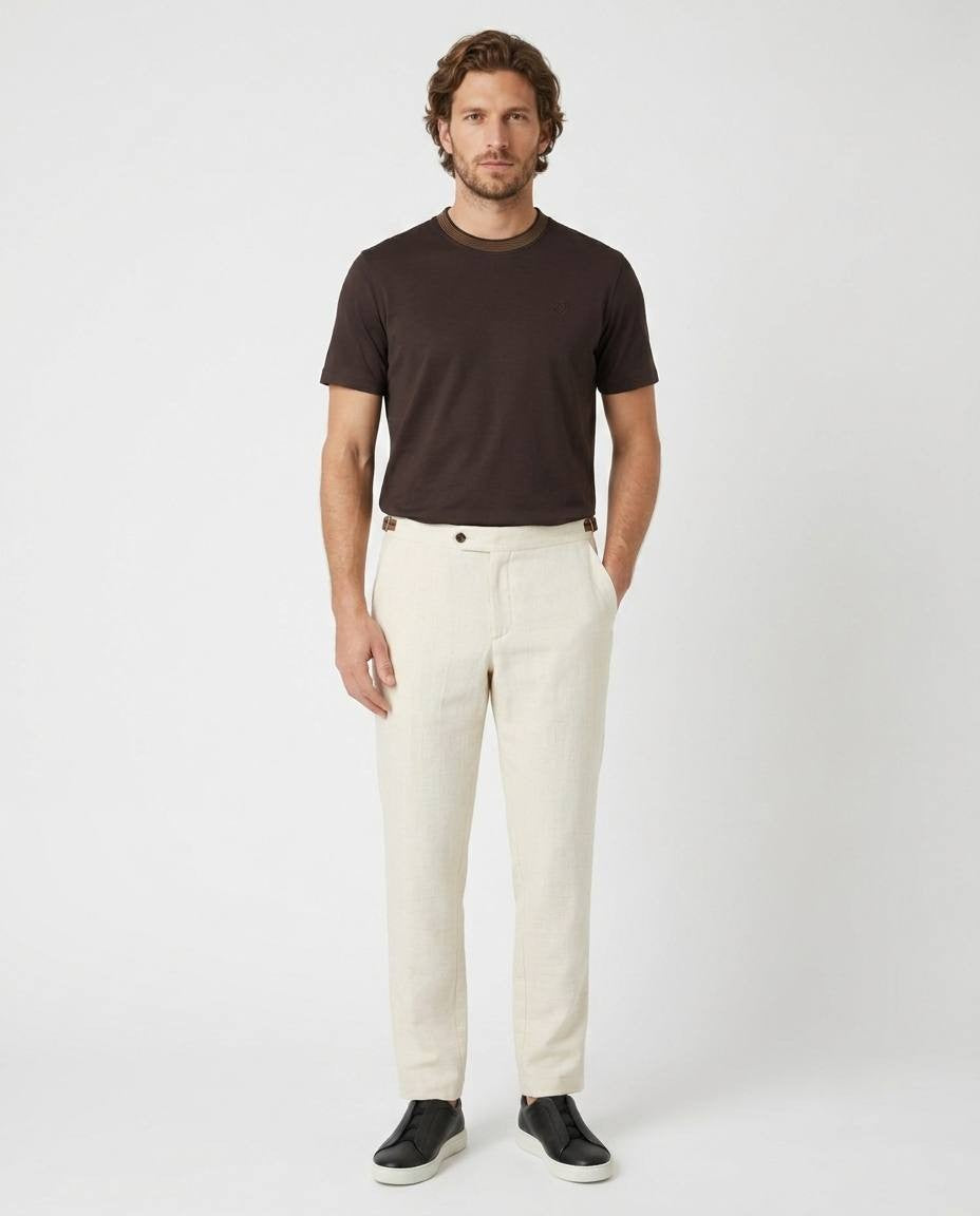 Loro Piana - Striped-Collar T-Shirt - Dark Brown