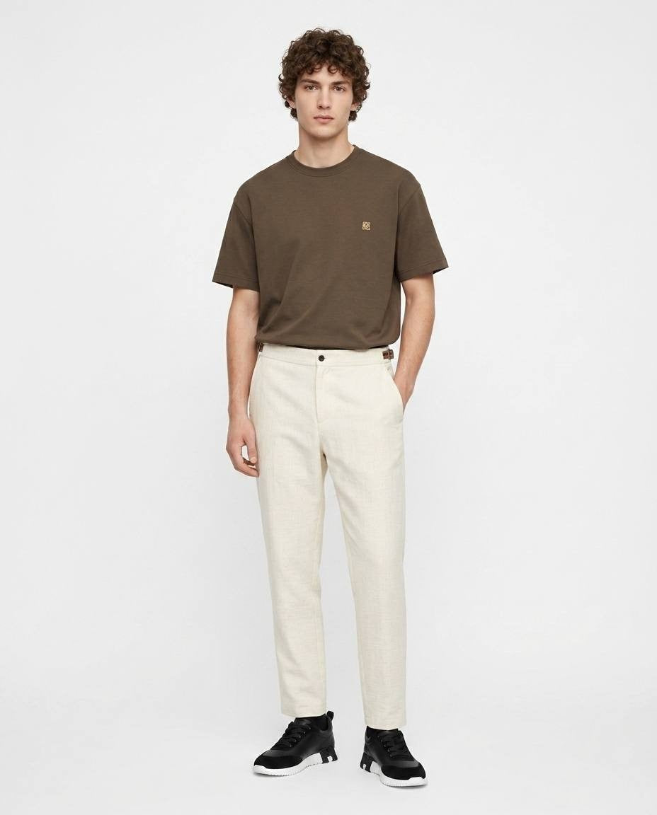 Loewe - Silver Logo T-Shirt - Brown