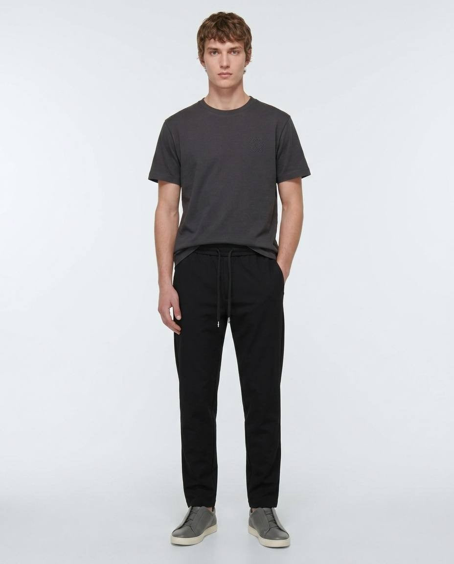 Loewe -  Embroidered T-Shirt - Charcoal Gray