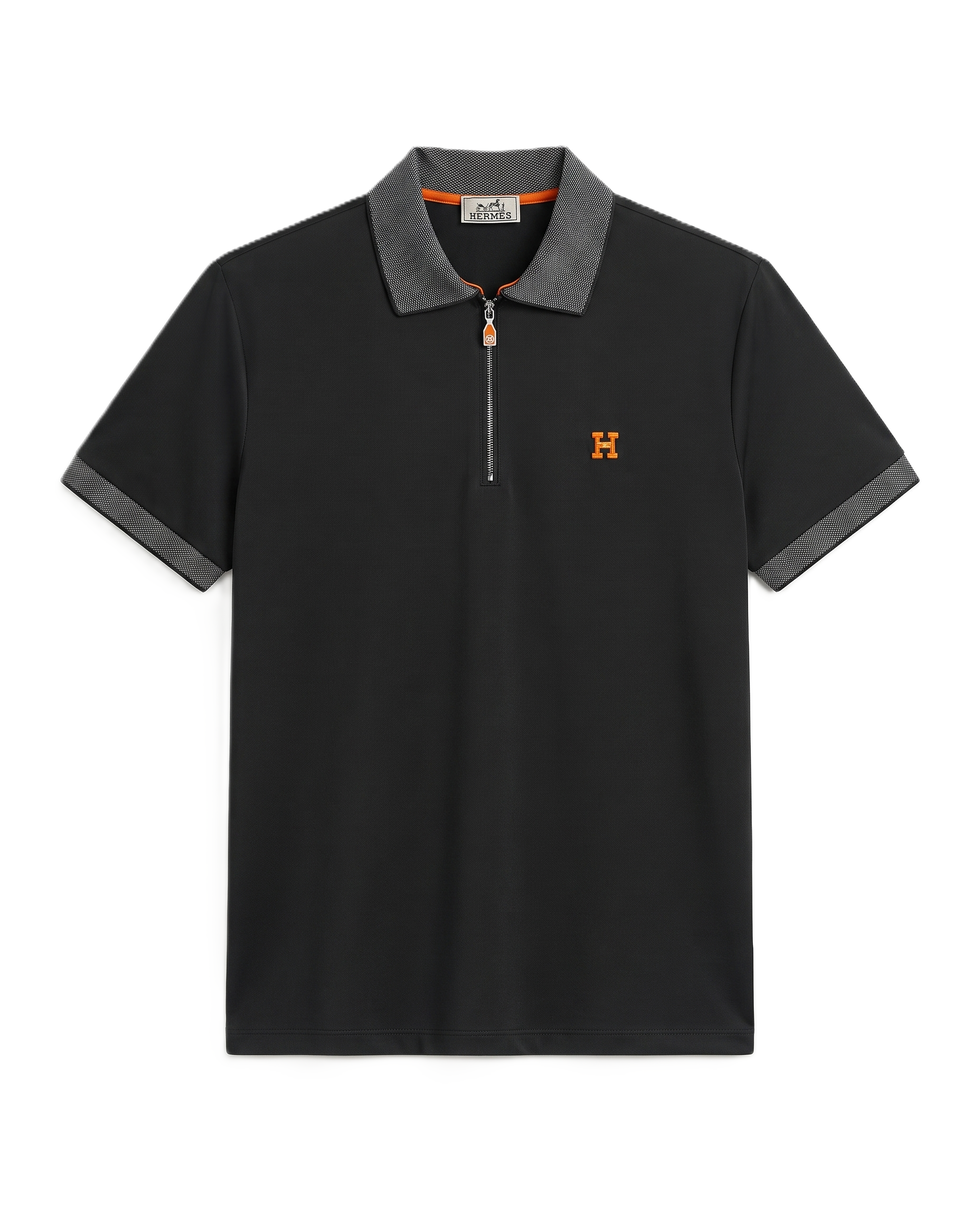 Hermès - Half-Zip Polo T-Shirt - Black